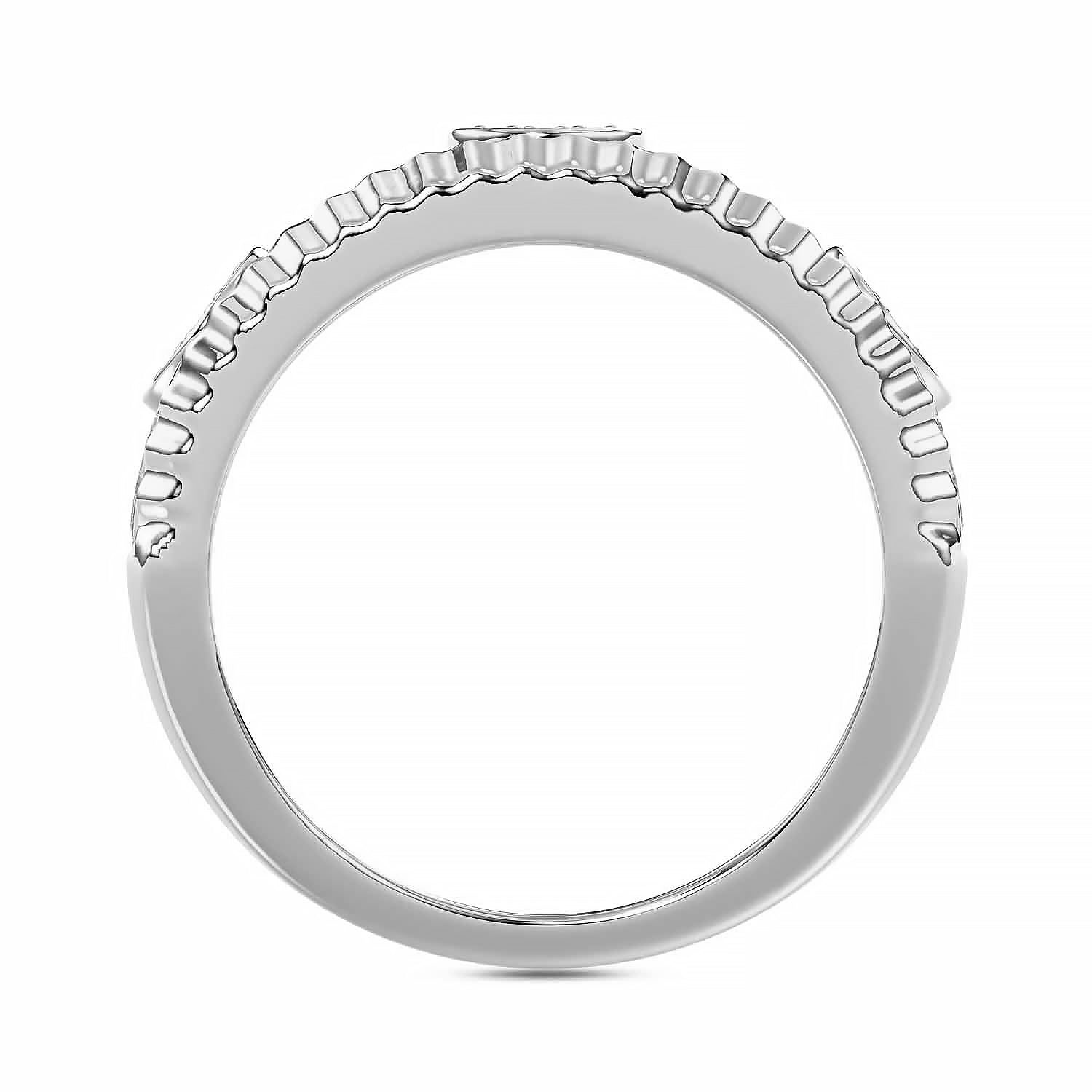 MEN'S RING 0.75CT ROUND DIAMOND 10K WHITE GOLD