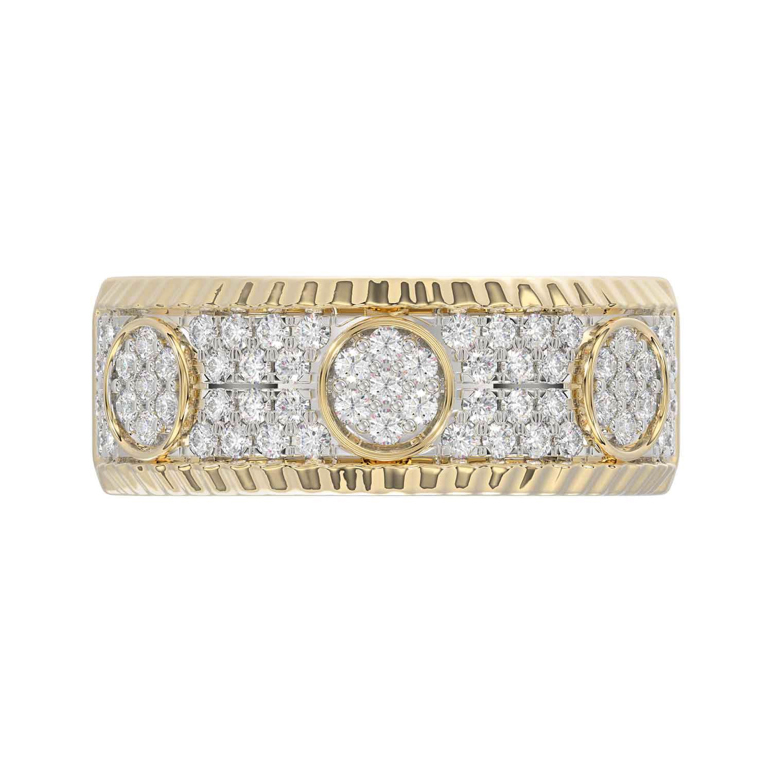 MEN'S RING 0.75CT ROUND DIAMOND 10K YELLOW GOLD