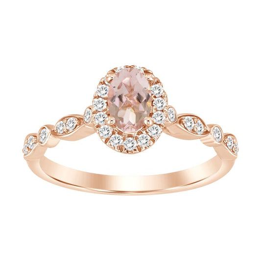 LADIES RING 0.60CT ROUND/OVAL  DIAMOND 10K ROSE GOLD