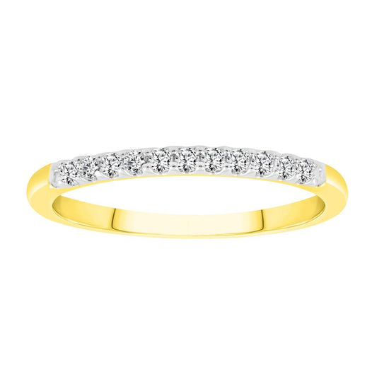 LADIES BAND 0.15CT ROUND DIAMOND 14K YELLOW GOLD