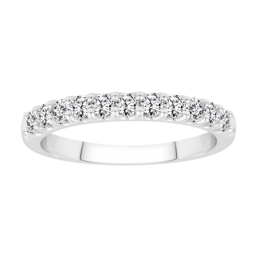LADIES BAND 0.50CT ROUND DIAMOND 14K WHITE GOLD
