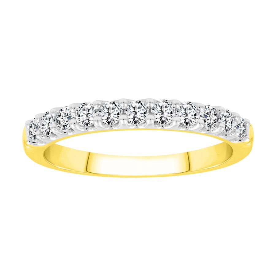 LADIES BAND 0.50CT ROUND DIAMOND 14K YELLOW GOLD (SI QUALITY)