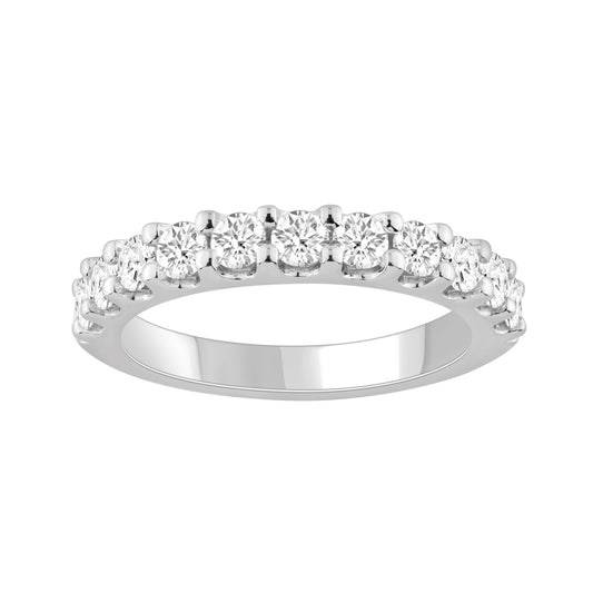 LADIES BAND 1.00CT ROUND DIAMOND 14K WHITE GOLD