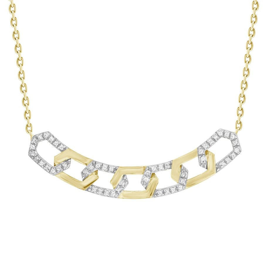 LADIES NECKLACE 0.15CT ROUND DIAMOND 10K YELLOW GOLD