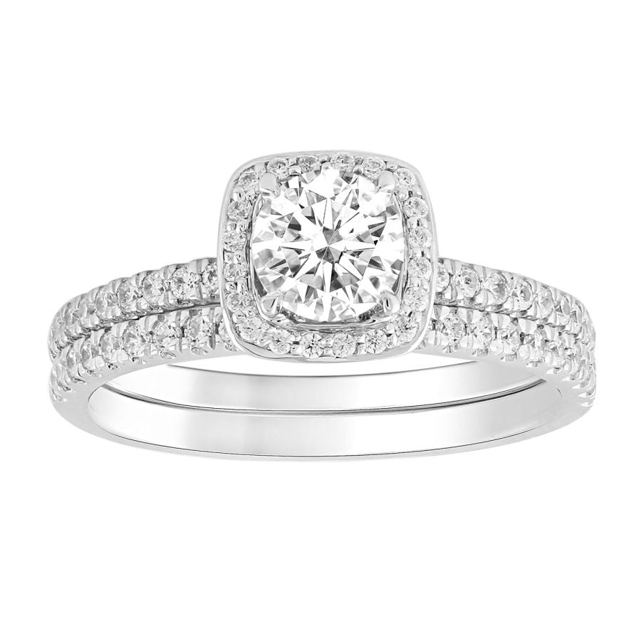 LADIES BRIDAL SET 1.33CT ROUND DIAMOND 14K WHITE GOLD (SI QUALITY) (CENTER STONE 0.75CT ROUND DIAMOND)