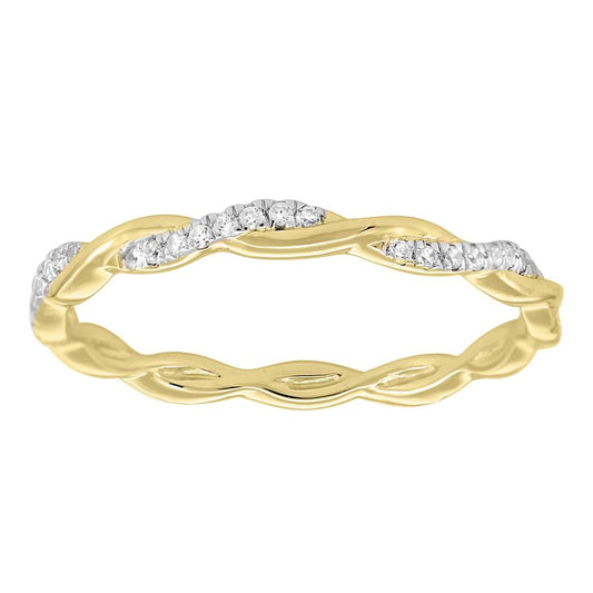 LADIES BAND 0.20CT ROUND DIAMOND 10K YELLOW GOLD