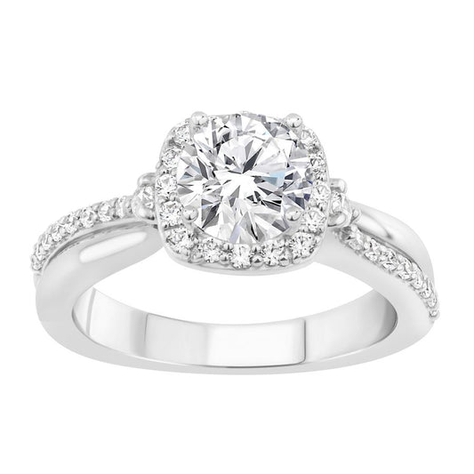 LADIES RING SEMI MOUNT 0.35CT ROUND DIAMOND 14K WHITE GOLD