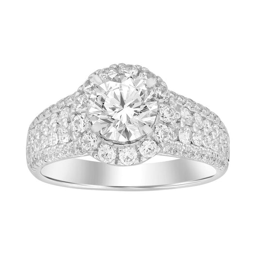 LADIES SEMI MOUNT RING 1.00CT ROUND DIAMOND 14K WHITE GOLD