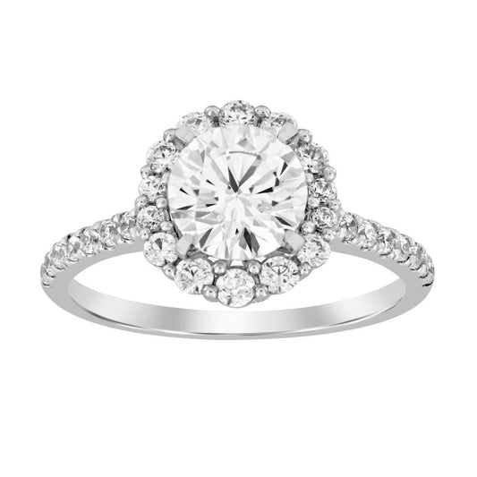 LADIES SEMI MOUNT RING 0.50CT ROUND DIAMOND 14K WHITE GOLD