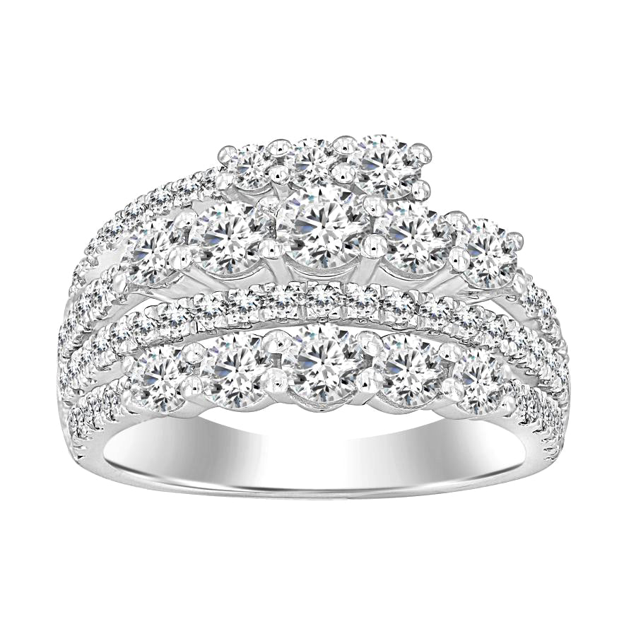 LADIES RING 2.00CT ROUND DIAMOND 14K WHITE GOLD