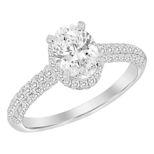 SEMI MOUNT 0.50CT ROUND DIAMOND 14K WHITE GOLD