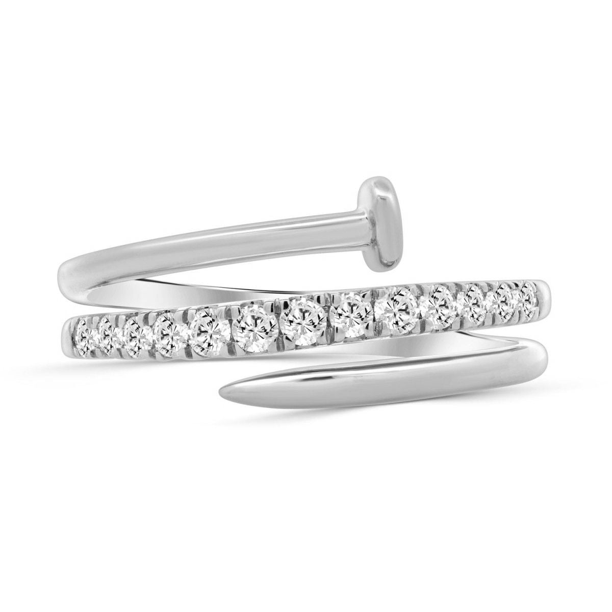 Women’S 14K White Gold Round Diamond Ring 0.33CT Elegant Fashion Diamond Ring