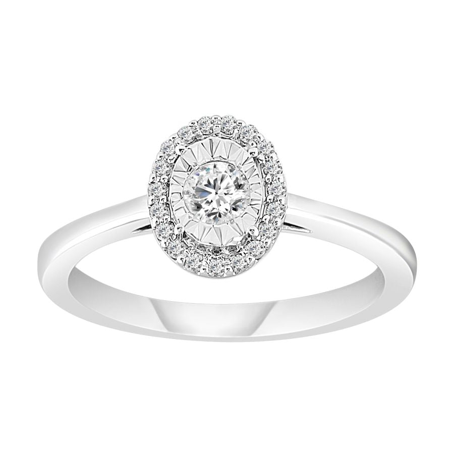 LADIES RING 0.25CT ROUND DIAMOND 10K WHITE GOLD