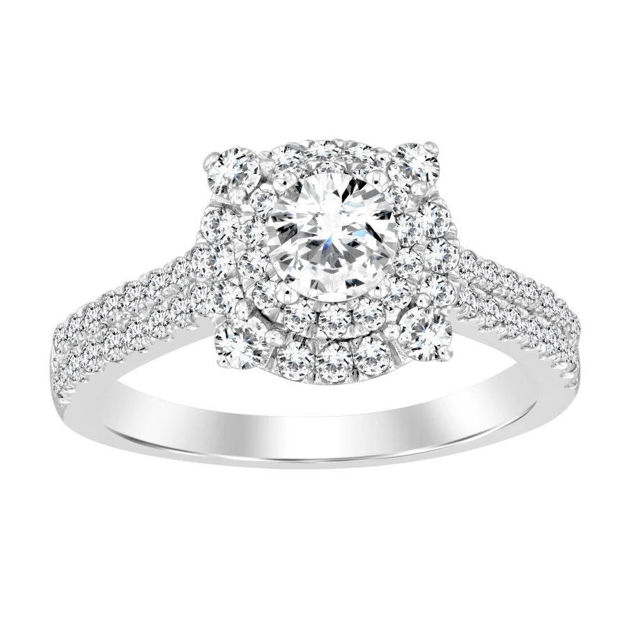 LADIES RING 1.25CT ROUND DIAMOND 14K WHITE GOLD (SI QUALITY)