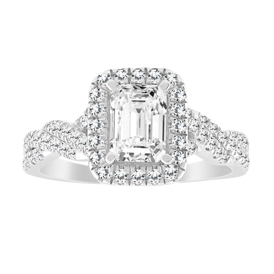 LADIES RING 0.50CT ROUND DIAMOND 14K WHITE GOLD