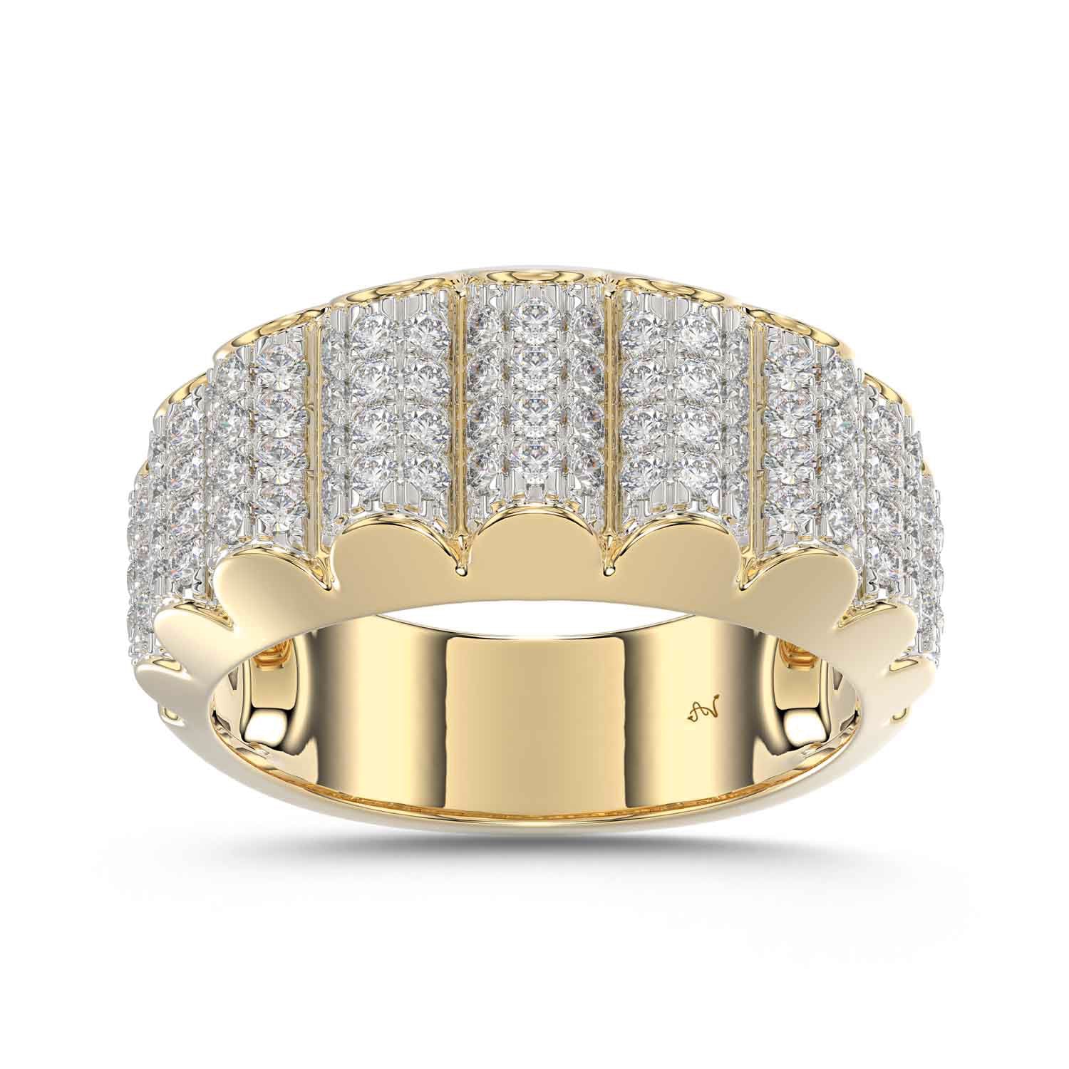 MEN'S BAND 1.00CT ROUND DIAMOND 10K YELLOW GOLD