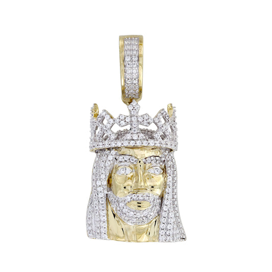 MEN'S CHARM PENDANT 0.20CT ROUND DIAMOND 10K YELLOW GOLD