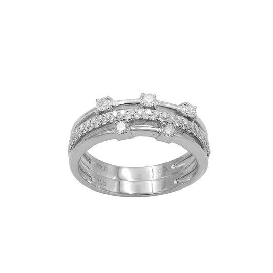 LADIES RING 0.45CT ROUND DIAMOND 14K WHITE GOLD