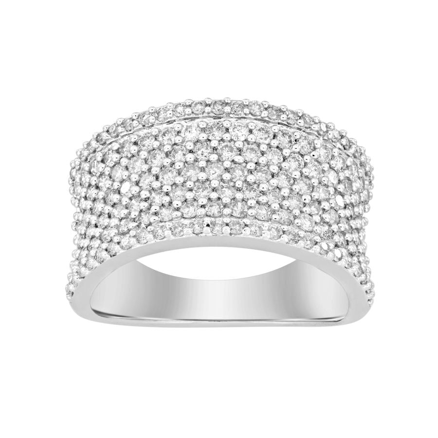 LADIES RING 1.25CT ROUND DIAMOND 10K WHITE GOLD