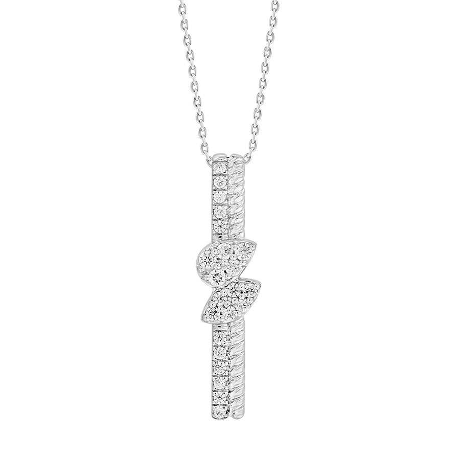 LADIES PENDANT 0.25CT ROUND DIAMOND 14K WHITE GOLD (SI QUALITY)