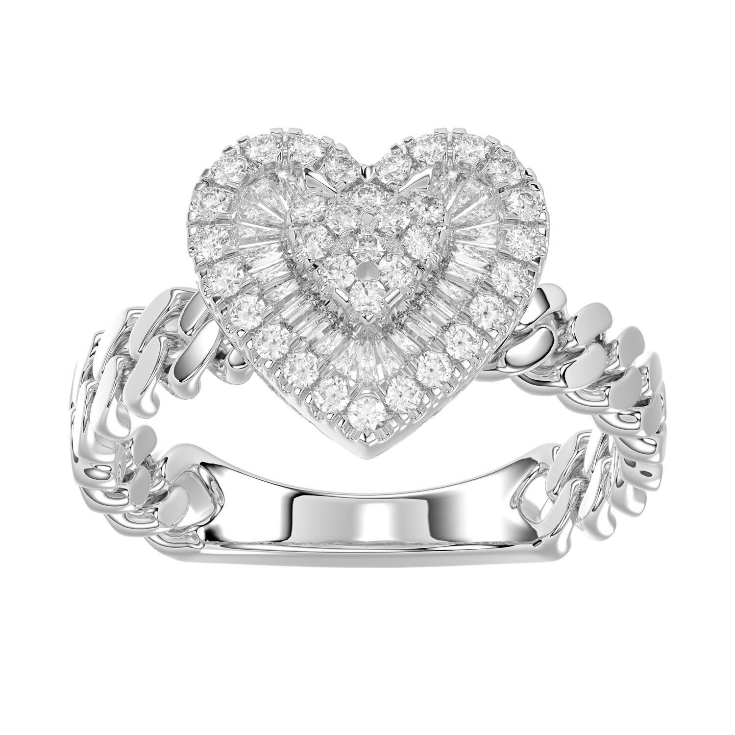 LADIES RING 0.33CT ROUND DIAMOND 14K WHITE GOLD