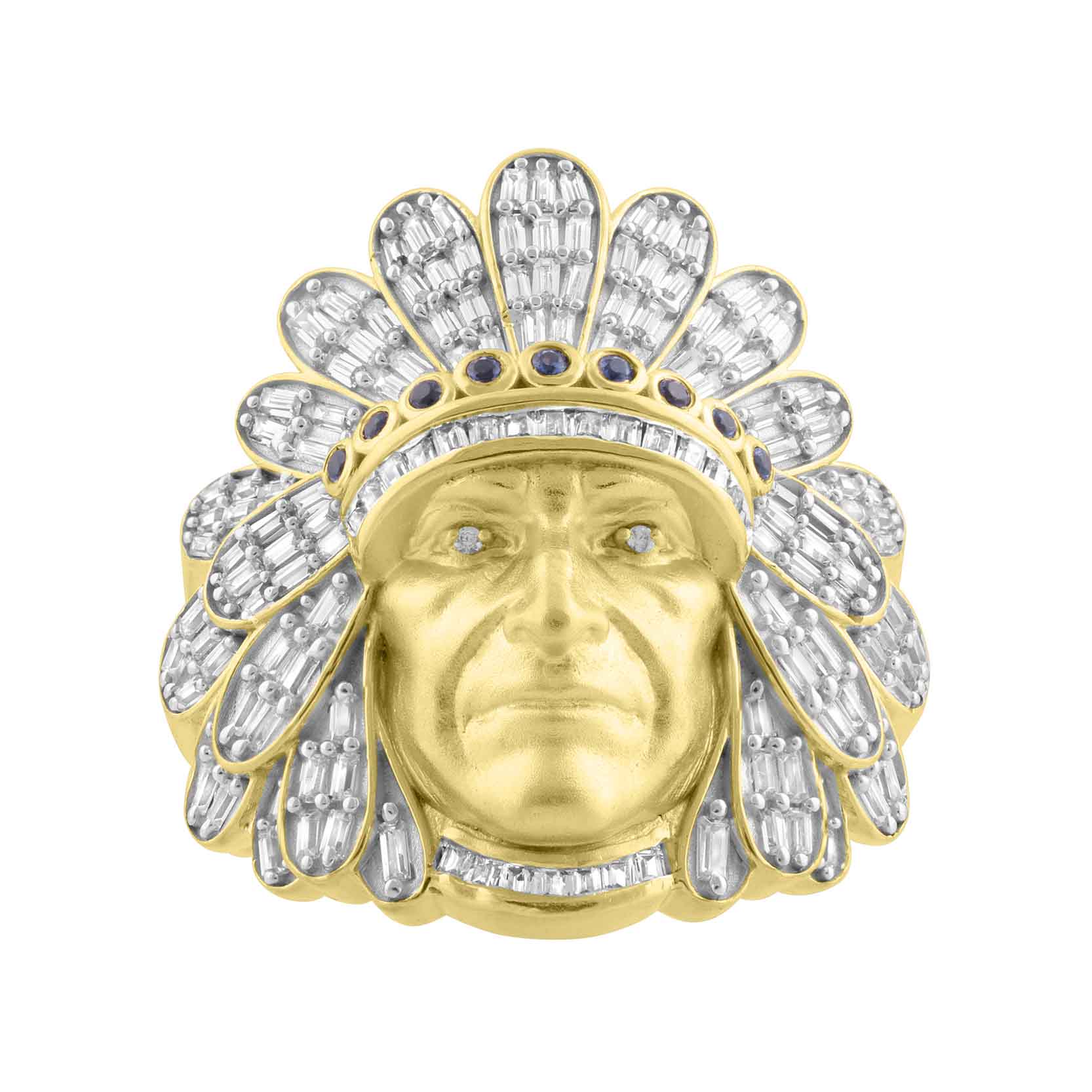 MEN'S RING 1.00CT ROUND/BAGUETTE DIAMOND 10K YELLOW GOLD