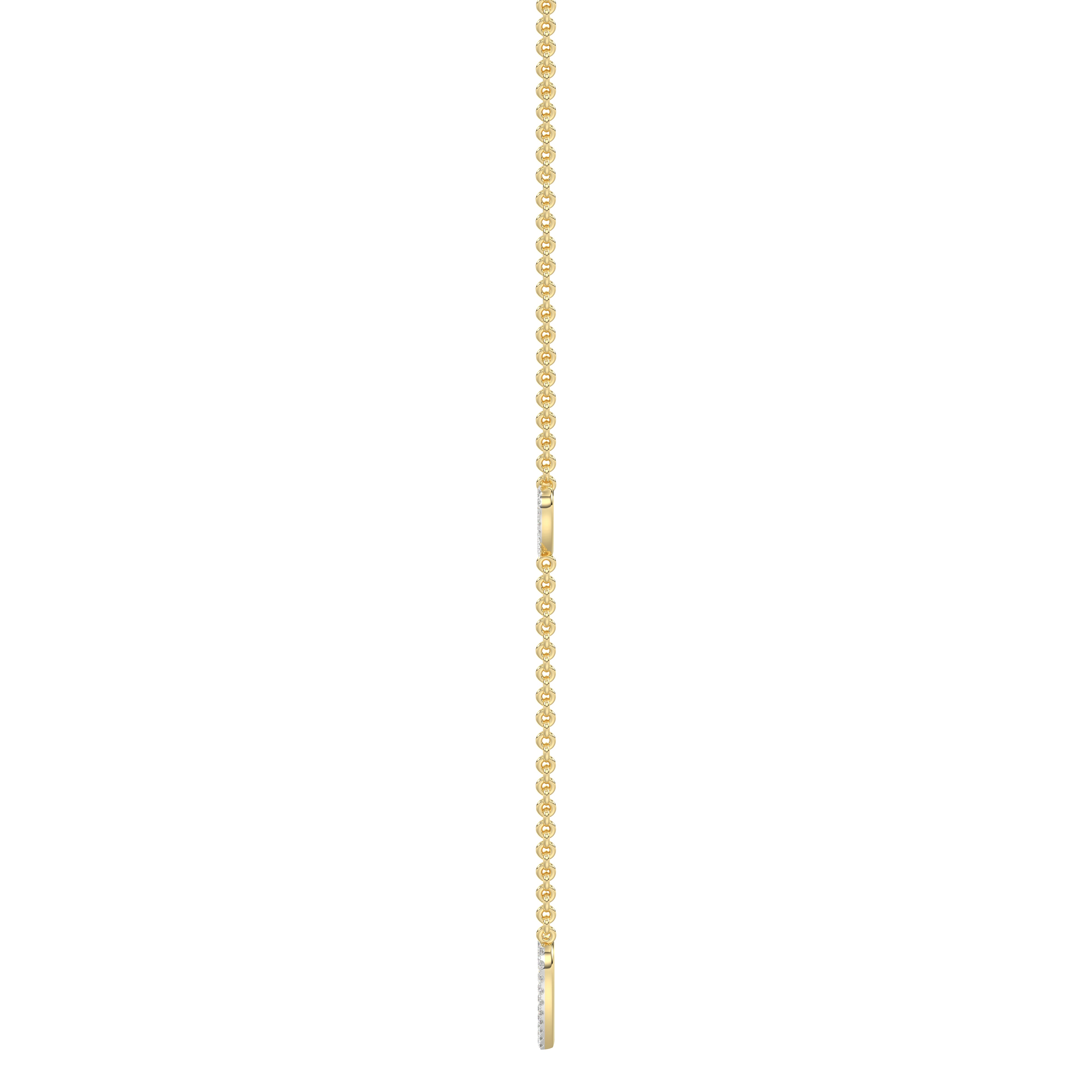 LADIES NECKLACE 0.20CT ROUND DIAMOND 14K YELLOW GOLD