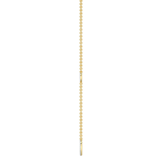 LADIES NECKLACE 0.20CT ROUND DIAMOND 14K YELLOW GOLD