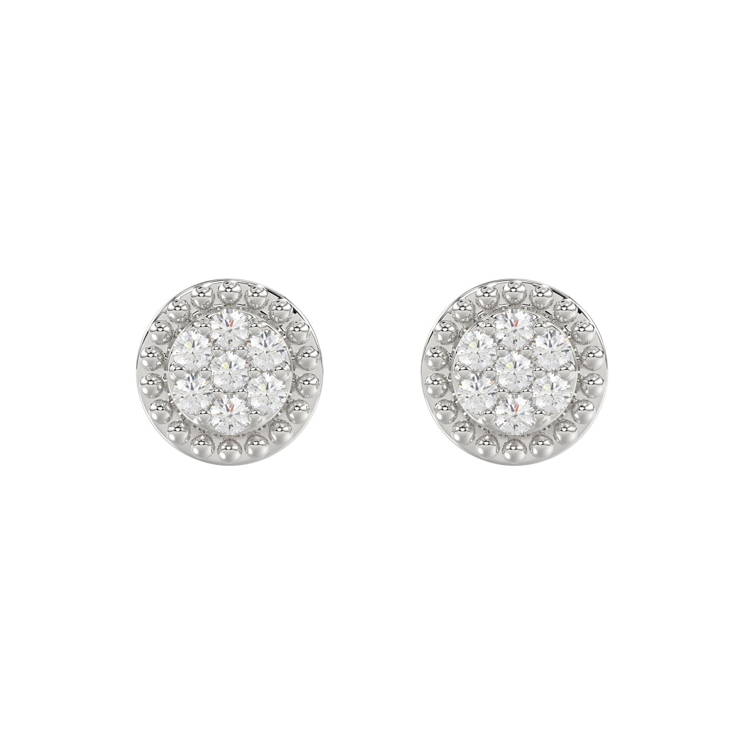 LADIES EARRINGS 0.20CT ROUND DIAMOND 14K WHITE GOLD