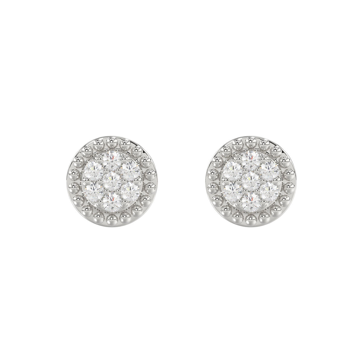 LADIES EARRINGS 0.20CT ROUND DIAMOND 14K WHITE GOLD