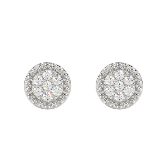 LADIES EARRINGS 0.20CT ROUND DIAMOND 14K WHITE GOLD
