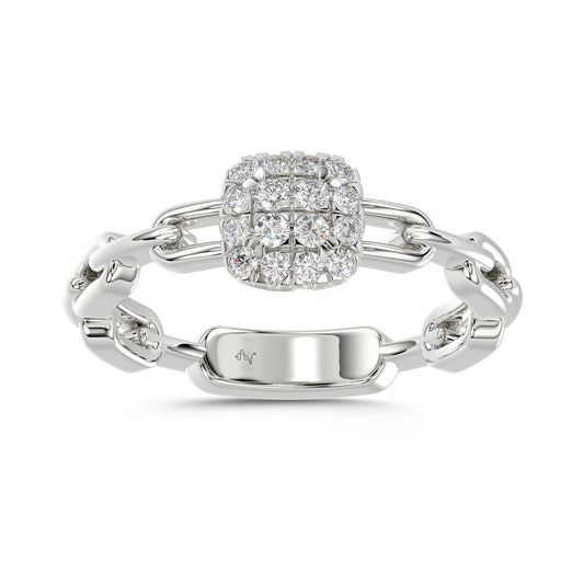 LADIES RING 0.20CT ROUND DIAMOND 14K WHITE GOLD