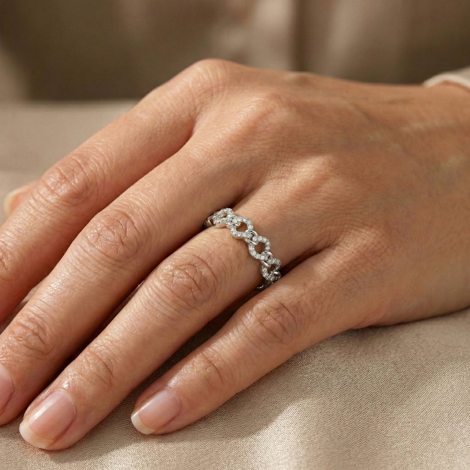 LADIES RING 0.15CT ROUND DIAMOND 14K WHITE GOLD