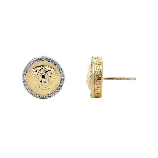 LADIES EARRINGS 0.20CT ROUND DIAMOND 10K YELLOW GOLD