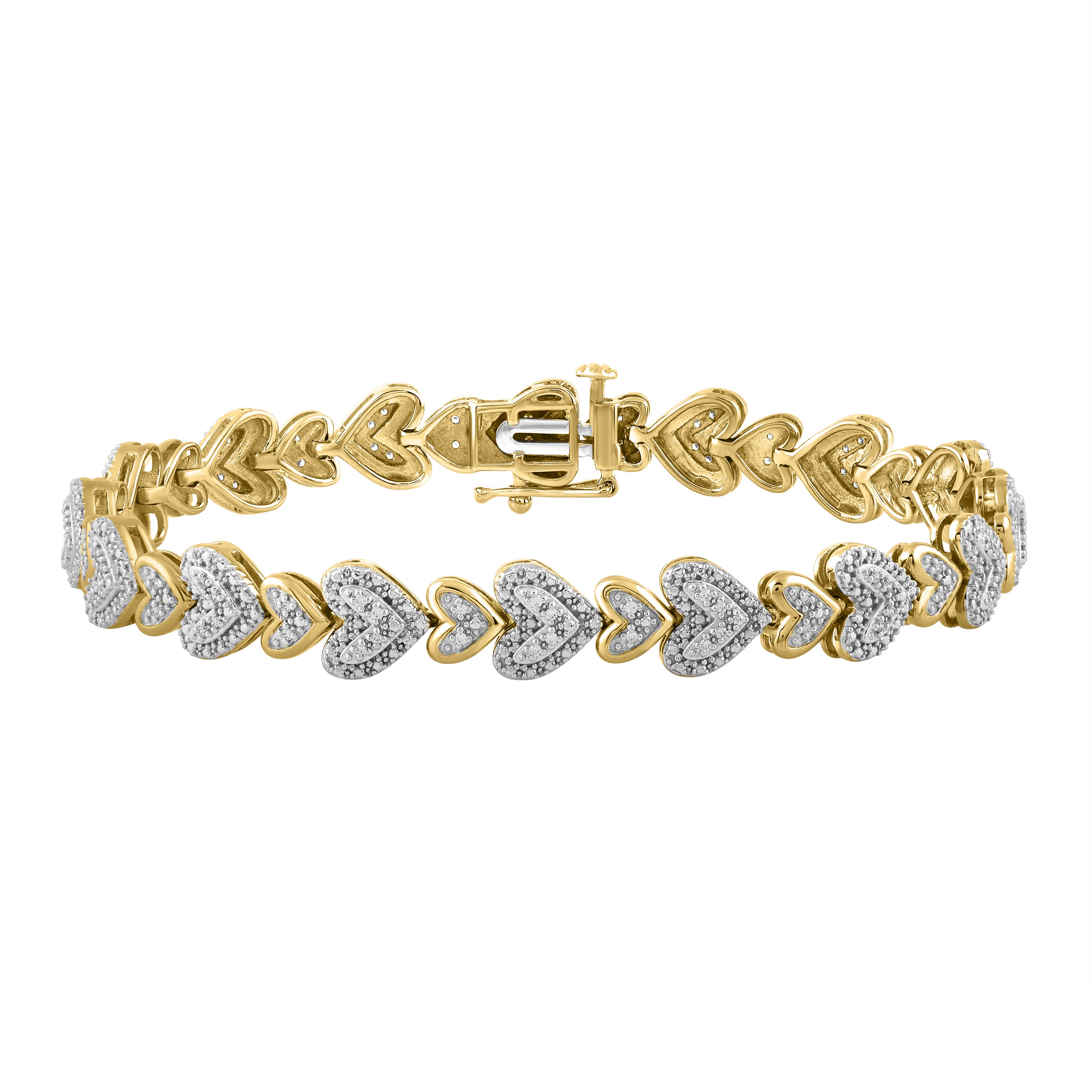 LADIES BRACELET 0.20CT ROUND DIAMOND 10K YELLOW GOLD