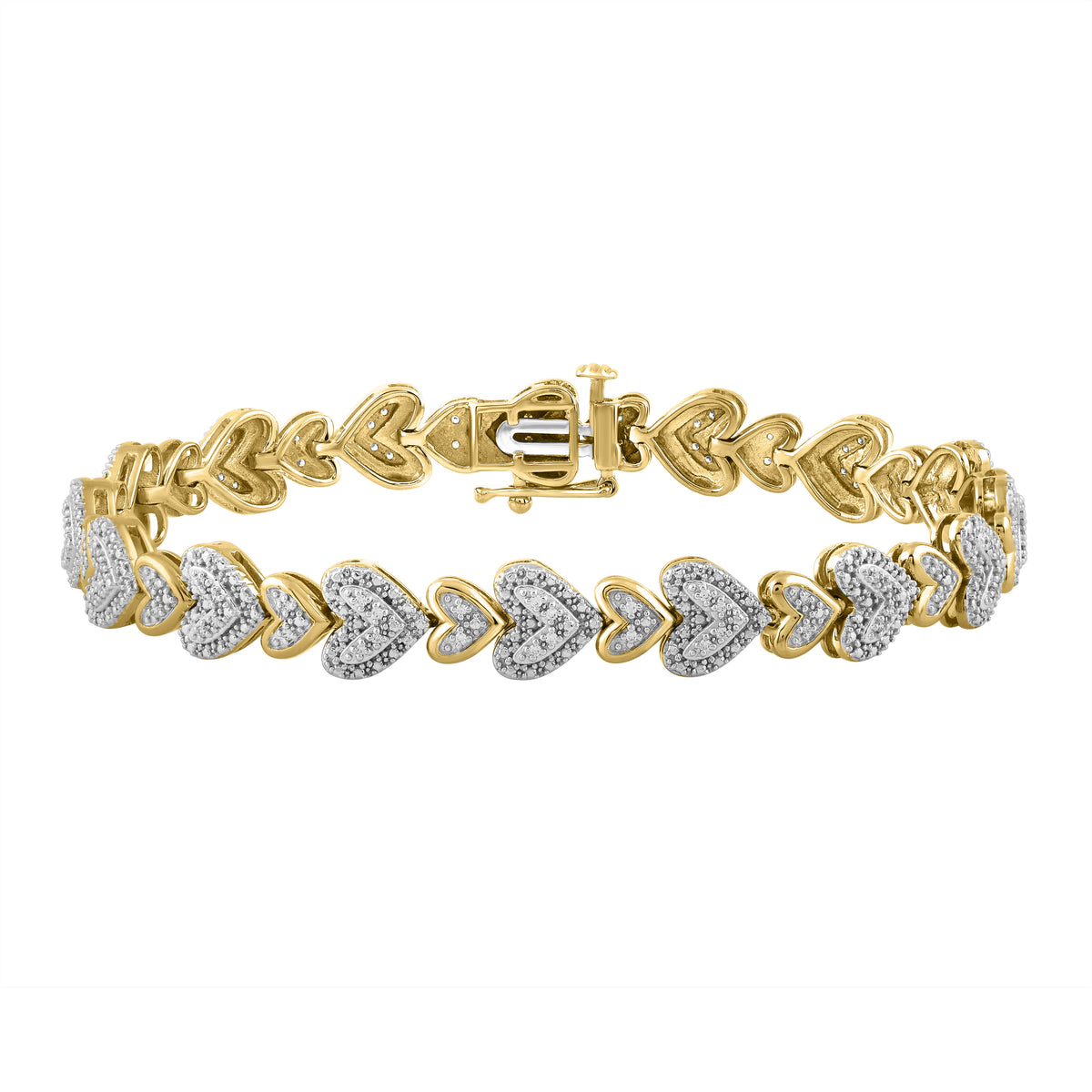 LADIES BRACELET 0.20CT ROUND DIAMOND 10K YELLOW GOLD