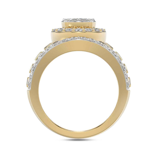 LADIES RING 2.00CT ROUND DIAMOND 10K YELLOW GOLD