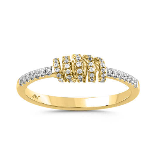 LADIES RING 0.25CT ROUND DIAMOND 14K YELLOW GOLD