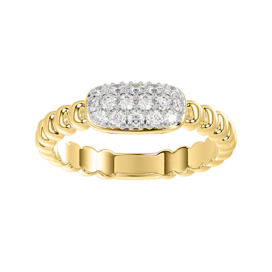 LADIES RING 0.25CT ROUND DIAMOND 14K YELLOW GOLD