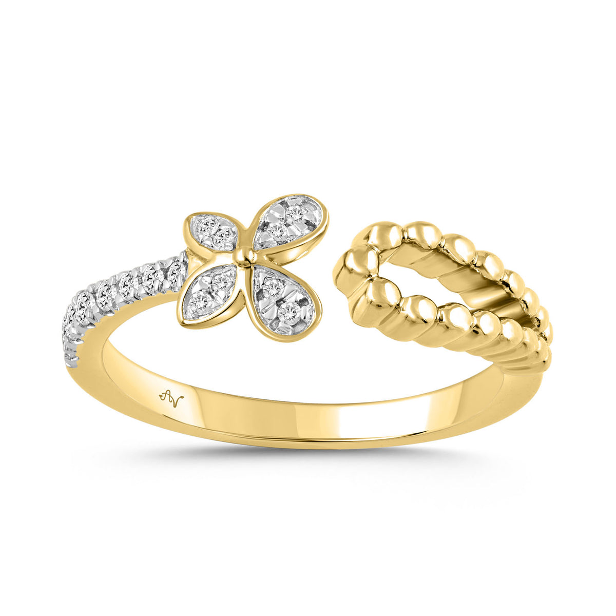 LADIES RING 0.13CT ROUND DIAMOND 10K YELLOW GOLD