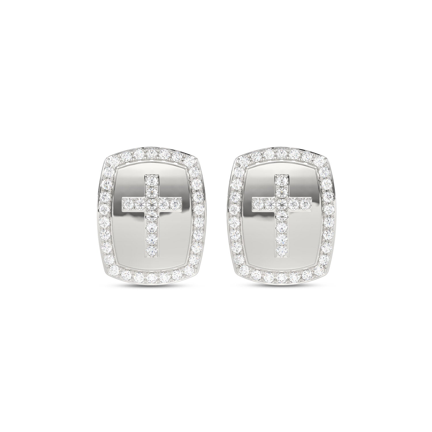 0.25CT Round Diamond Cross Earrings For Women In Sterling Silver Fashion Jewelry