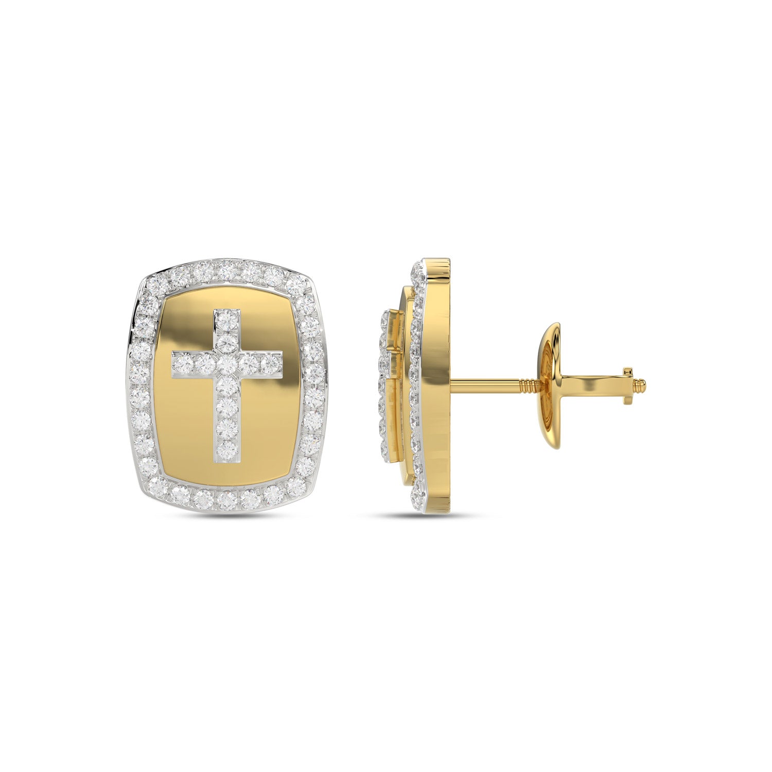 LADIES EARRINGS 0.25CT ROUND DIAMOND 10K YELLOW GOLD