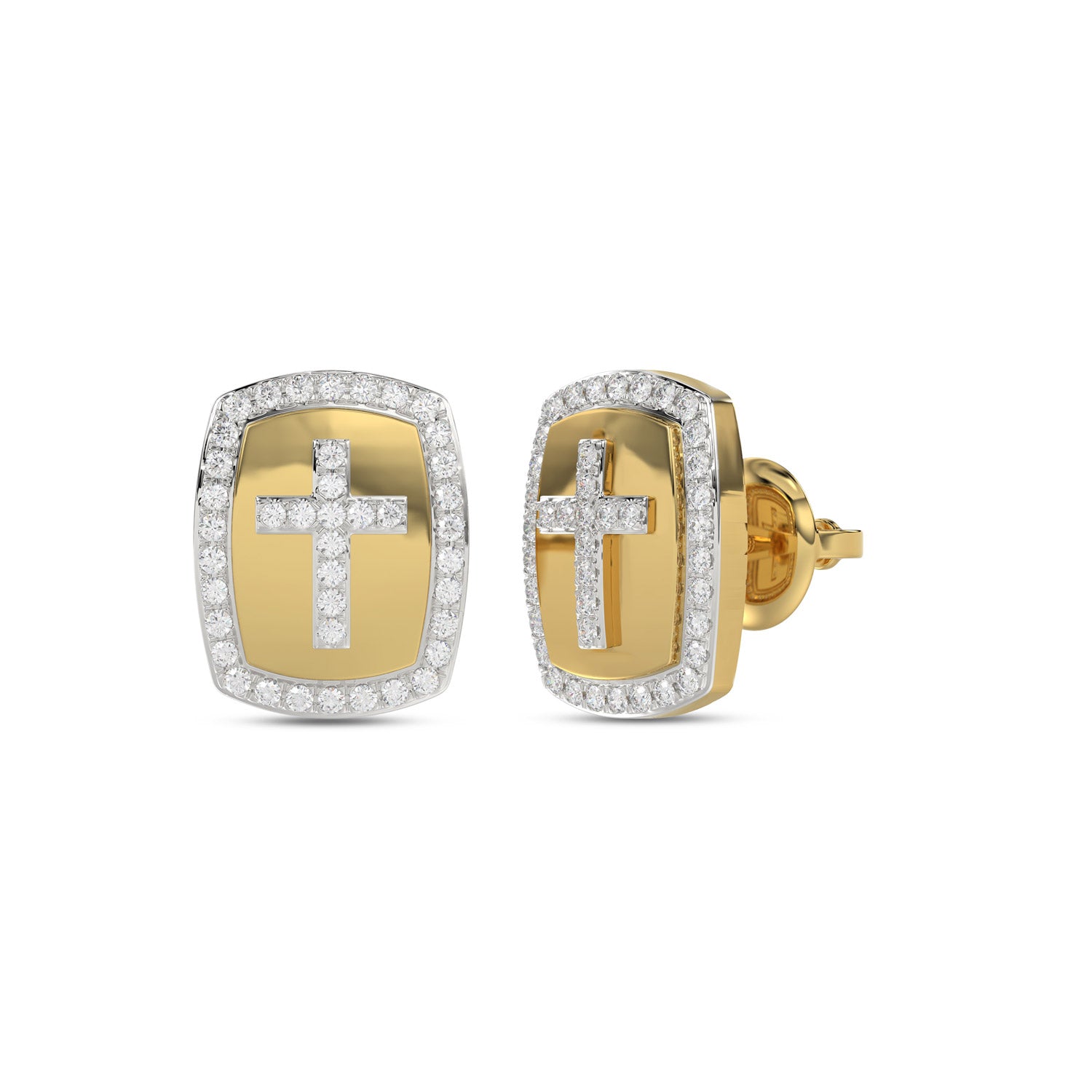 LADIES EARRINGS 0.25CT ROUND DIAMOND 10K YELLOW GOLD