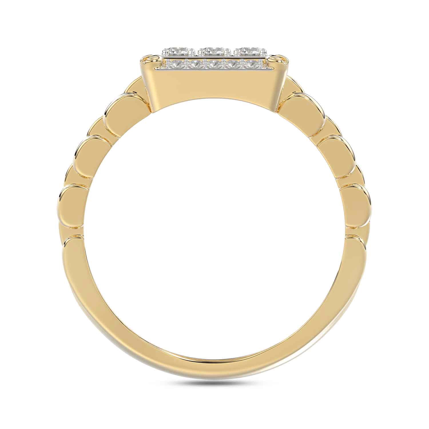 LADIES RING 1.00CT ROUND DIAMOND 10K YELLOW GOLD