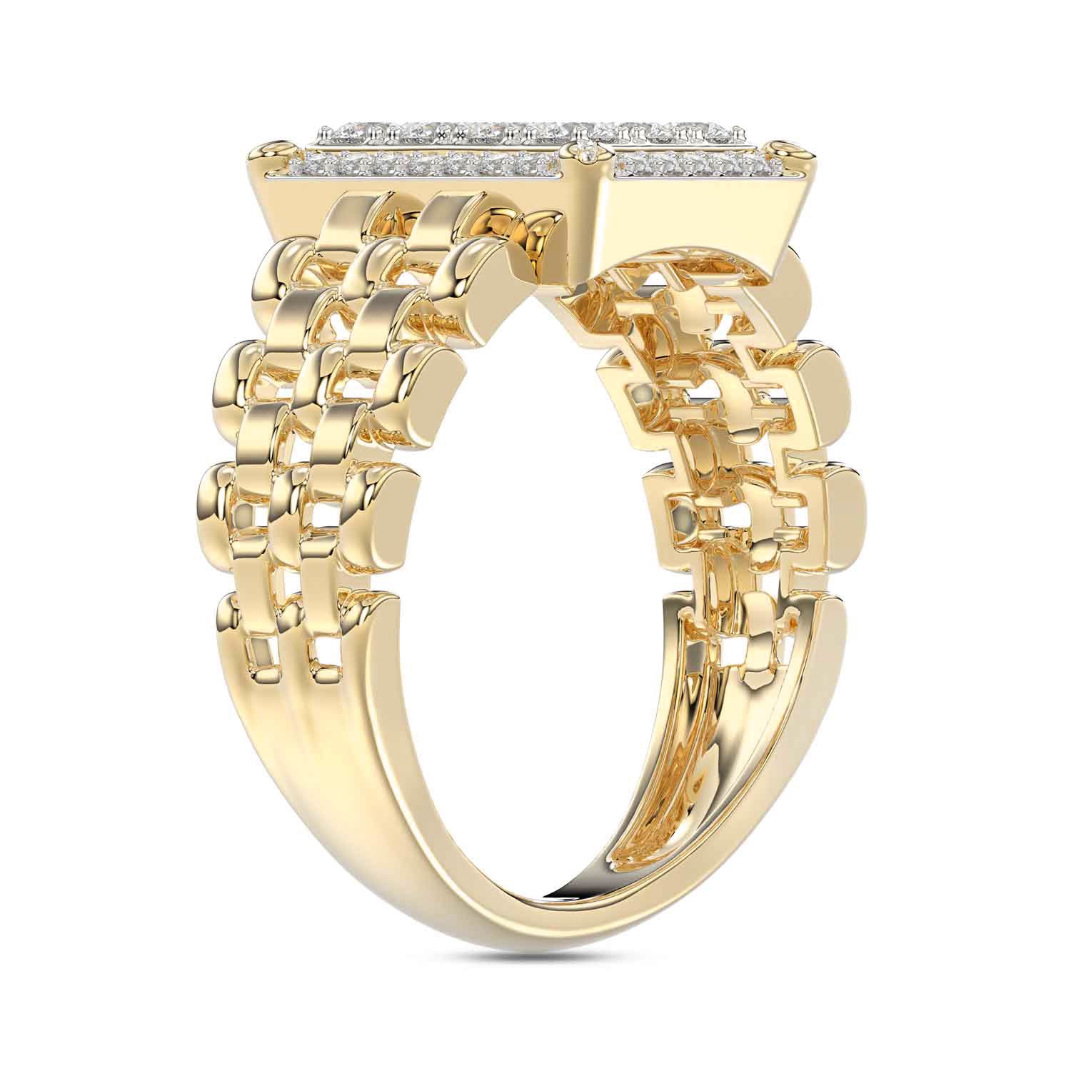 LADIES RING 1.00CT ROUND DIAMOND 10K YELLOW GOLD