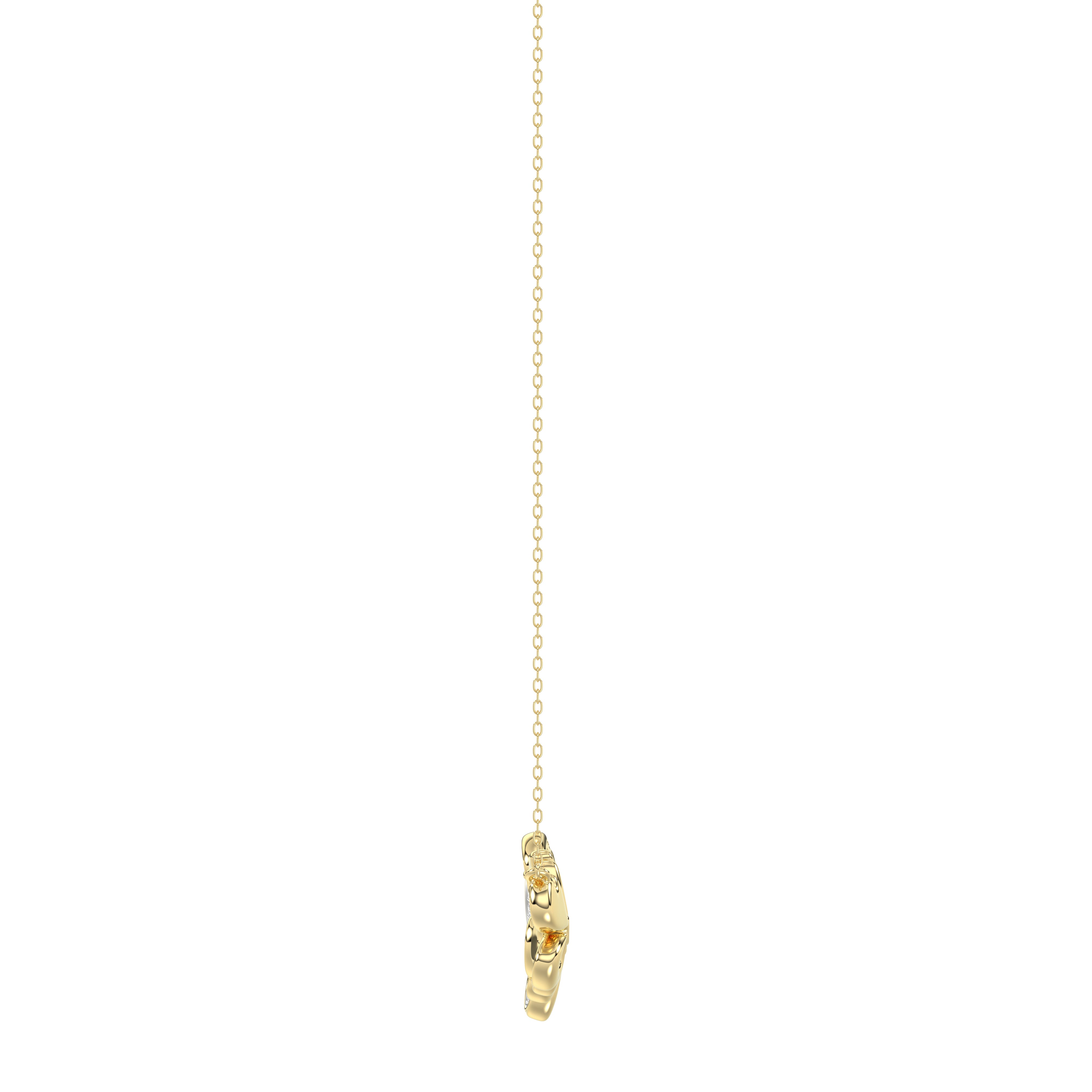 LADIES NECKLACE 0.20CT ROUND DIAMOND 14K YELLOW GOLD