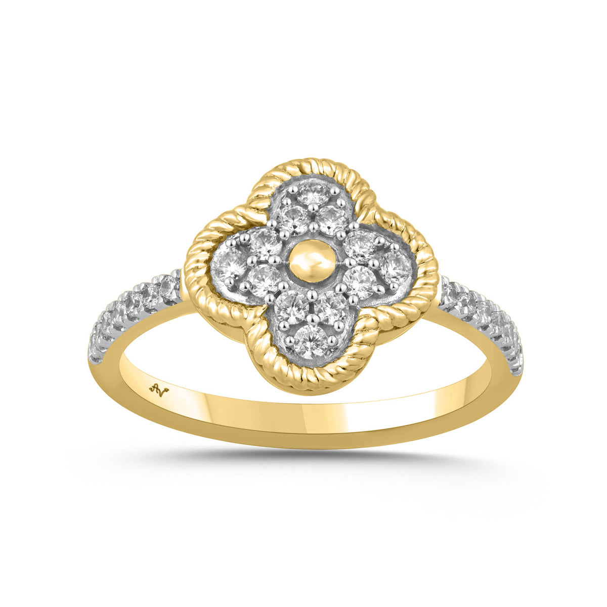 LADIES RING 0.13CT ROUND DIAMOND 10K YELLOW GOLD