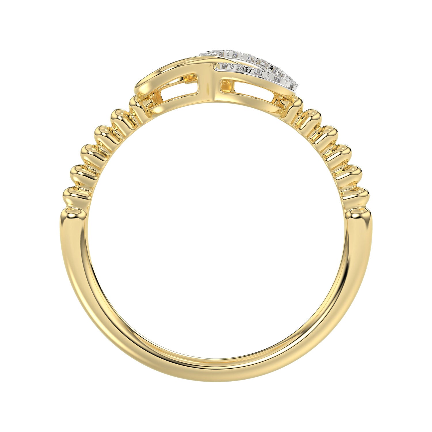 LADIES RING 0.10CT ROUND DIAMOND 10K YELLOW GOLD