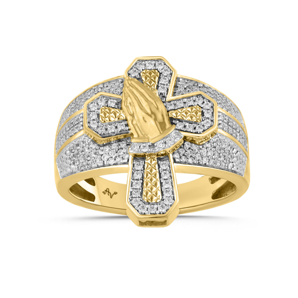 MEN'S RING .50CT ROUND DIAMOND 10K YELLOW GOLD