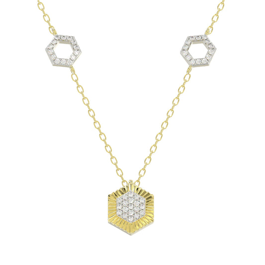 LADIES NECKLACE 0.25CT ROUND DIAMOND 10K YELLOW GOLD